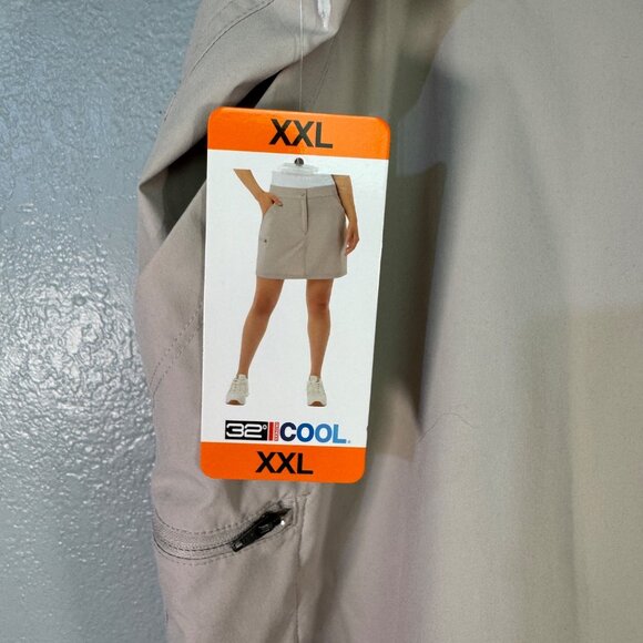 32 Degrees Cool Beige Marble XXL Skort Built-In Shorts Lightweight Stretch - Picture 2 of 6